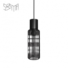 Hanging Lamp Iron Wire Tubo Slim Black