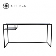 Desk / Side Table Broadway 2 Smoke glass Iron Black