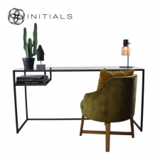 Desk / Side Table Broadway 2 Smoke glass Iron Black