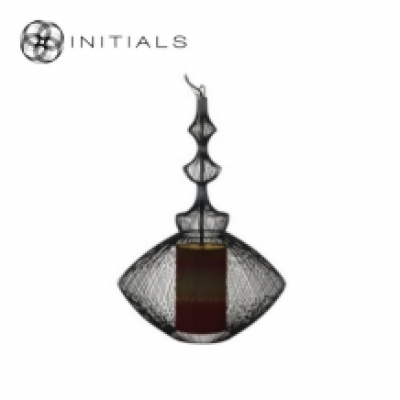 Hanging Lamp Oriental Eye Iron Wire Black