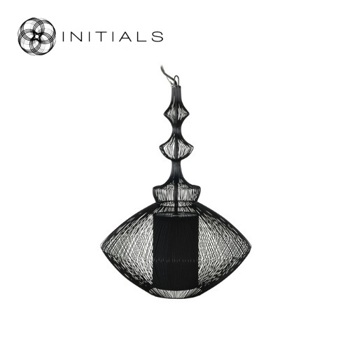 Hanging Lamp Oriental Eye Iron Wire Black