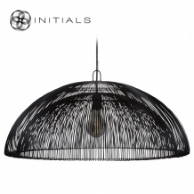 Hanging Lamp Moire Dome Iron Wire Black