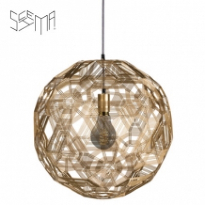 Hanging Lamp Pairot Zattelite Iron Wire Gold