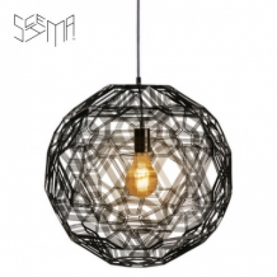 Hanging Lamp Pairot Zattelite Iron Wire Black