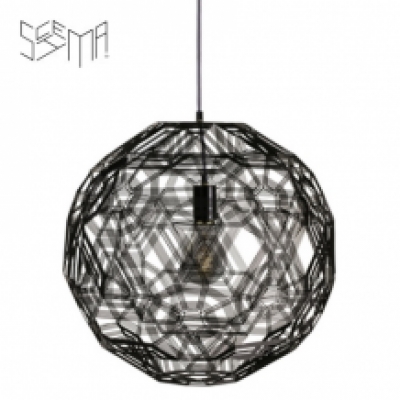 Hanging Lamp Pairot Zattelite Iron Wire Black