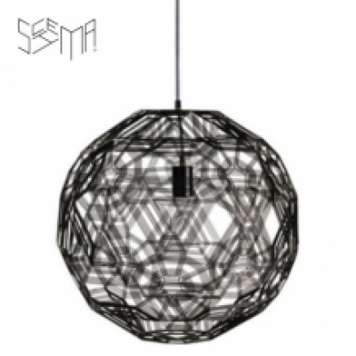 Hanging Lamp Pairot Zattelite Iron Wire Black