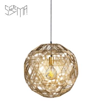 Hanging Lamp Pairot Zattelite Iron Wire Gold