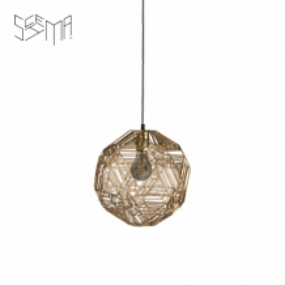 Hanging Lamp Pairot Zattelite Iron Wire Gold