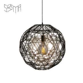 Hanging Lamp Pairot Zattelite Iron Wire Black