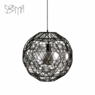 Hanging Lamp Pairot Zattelite Iron Wire Black