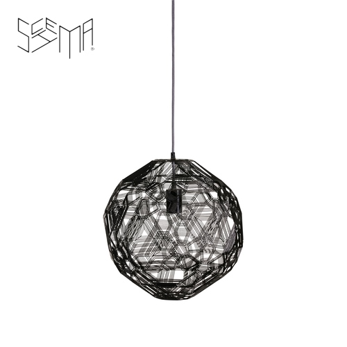 Hanging Lamp Pairot Zattelite Iron Wire Black