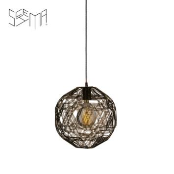 Hanging Lamp Pairot Zattelite Iron Wire Black