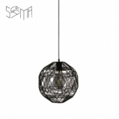 Hanging Lamp Pairot Zattelite Iron Wire Black