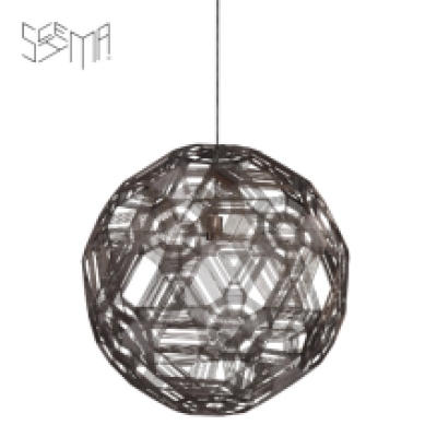 Hanging Lamp Pairot Zattelite Iron Wire Metallic Brown