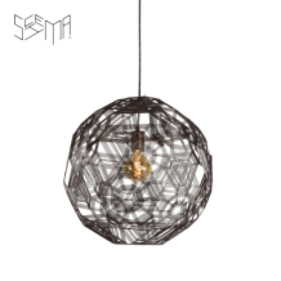 Hanging Lamp Pairot Zattelite Iron Wire Metallic Brown