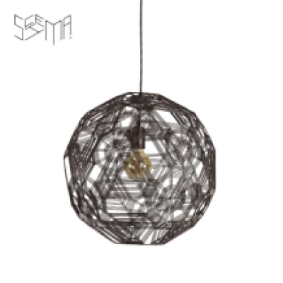 Hanging Lamp Pairot Zattelite Iron Wire Metallic Brown