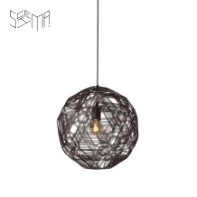 Hanging Lamp Pairot Zattelite Iron Wire Metallic Brown