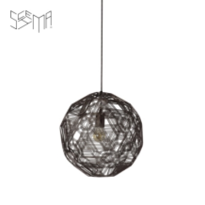 Hanging Lamp Pairot Zattelite Iron Wire Metallic Brown