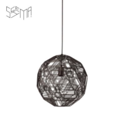 Hanging Lamp Pairot Zattelite Iron Wire Metallic Brown