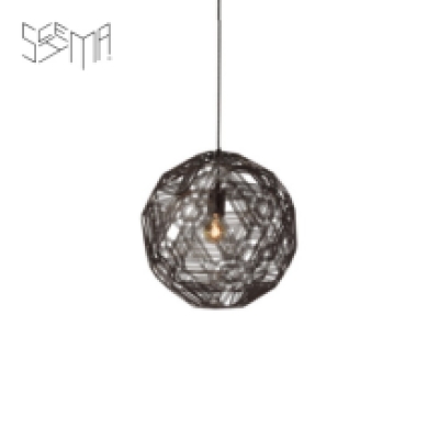 Hanging Lamp Pairot Zattelite Iron Wire Metallic Brown