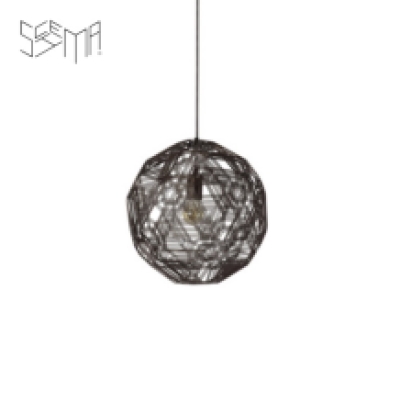 Hanging Lamp Pairot Zattelite Iron Wire Metallic Brown