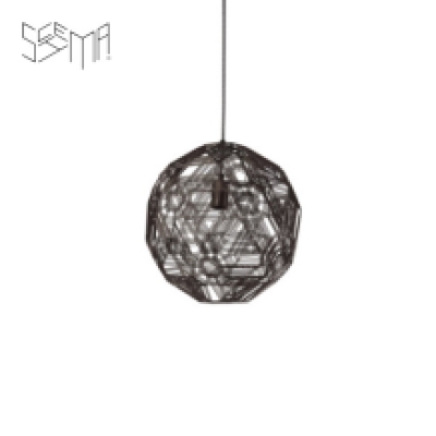 Hanging Lamp Pairot Zattelite Iron Wire Metallic Brown