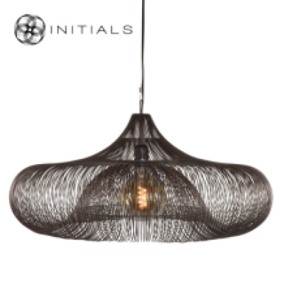 Hanging Lamp Moire Ufo Iron Wire Metallic Brown