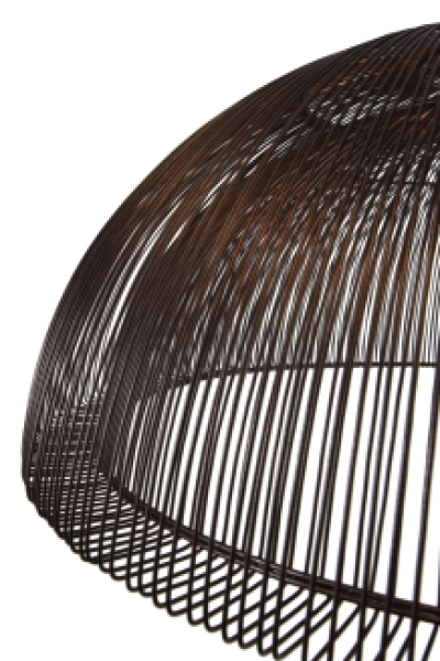 Hanging Lamp  Moire Dome Iron Wire Metallic Brown