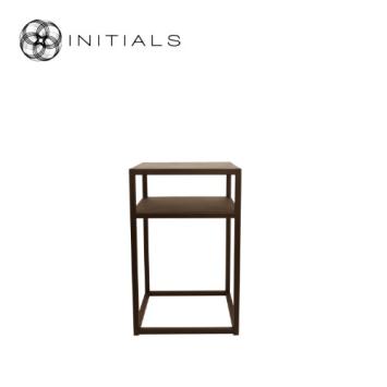 Bed Side Table Metro 2 Raw Iron Metallic Brown