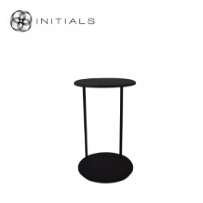 Bench Table Round NEW Iron Structure Matt Black With Connected Plate