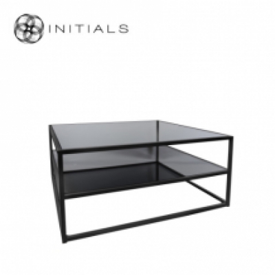 Storage Table Metro 2 Smoke Glass Iron Black