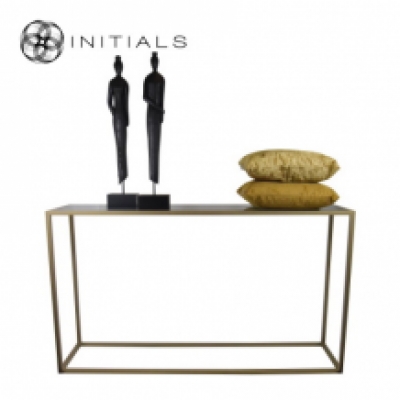 Side Table Iron Structure Matt Gold With Smoke Glass Plate Rectangular