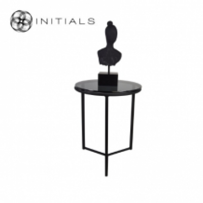 Table Skyline Smoke glass Iron Black Round Tri leg