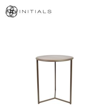 Tri leg Table Metro Raw Iron Metallic Brown Round