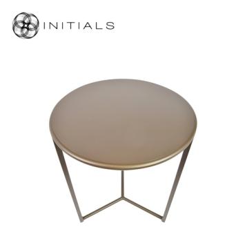 Tri leg Table Metro Raw Iron Metallic Brown Round