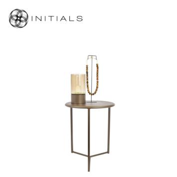 Tri leg Table Metro Raw Iron Metallic Brown Round