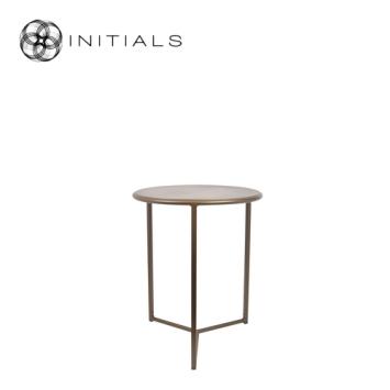 Tri leg Table Metro Raw Iron Metallic Brown Round