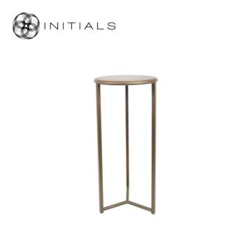 Tri leg Table Metro Raw Iron Metallic Brown Round