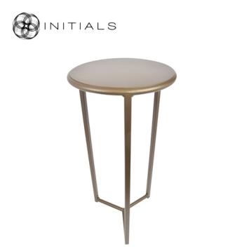 Tri leg Table Metro Raw Iron Metallic Brown Round