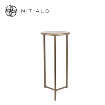 Tri leg Table Metro Raw Iron Metallic Brown Round