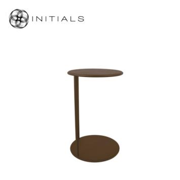 Bench Table Metro Raw Iron Metallic Brown Round