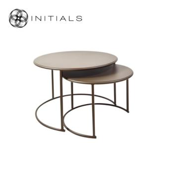 S/2 Coffee Table Metro Raw Iron Metallic Brown