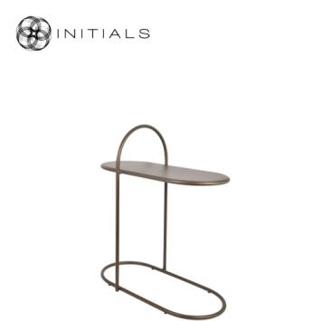 Bench Table Metro Raw Iron Metallic Brown Oval