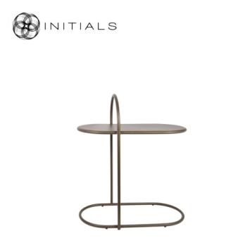 Bench Table Metro Raw Iron Metallic Brown Oval