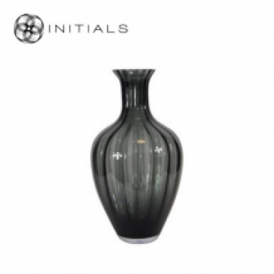 Vase Optique Flared Mouth Smoke Glass