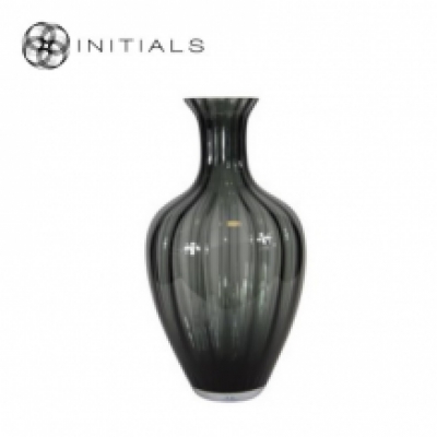 Vase Optique Flared Mouth Smoke Glass